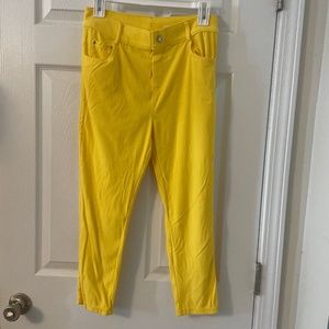 Yellow Stretch Skinny Pants